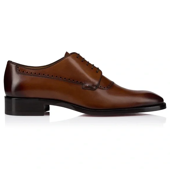 Christian Louboutin Sartoby Flat Brown Leather Dress Oxford Derby Loafer 45 12 Christian Louboutin Sartoby Flat Brown Leather Dress Oxford  main image 2